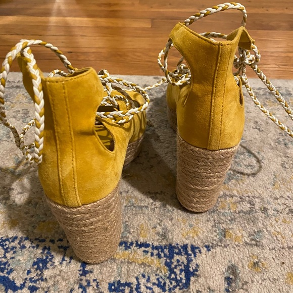 Tory Burch Positano Lace-Up Platform Espadrille Sandal Shoe Suede - Picture 6 of 10